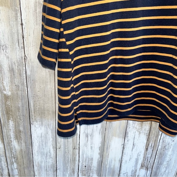 J. Jill Forward Seam Navy Striped Long Sleeve Blouse Women’s Large - Picture 3 of 5